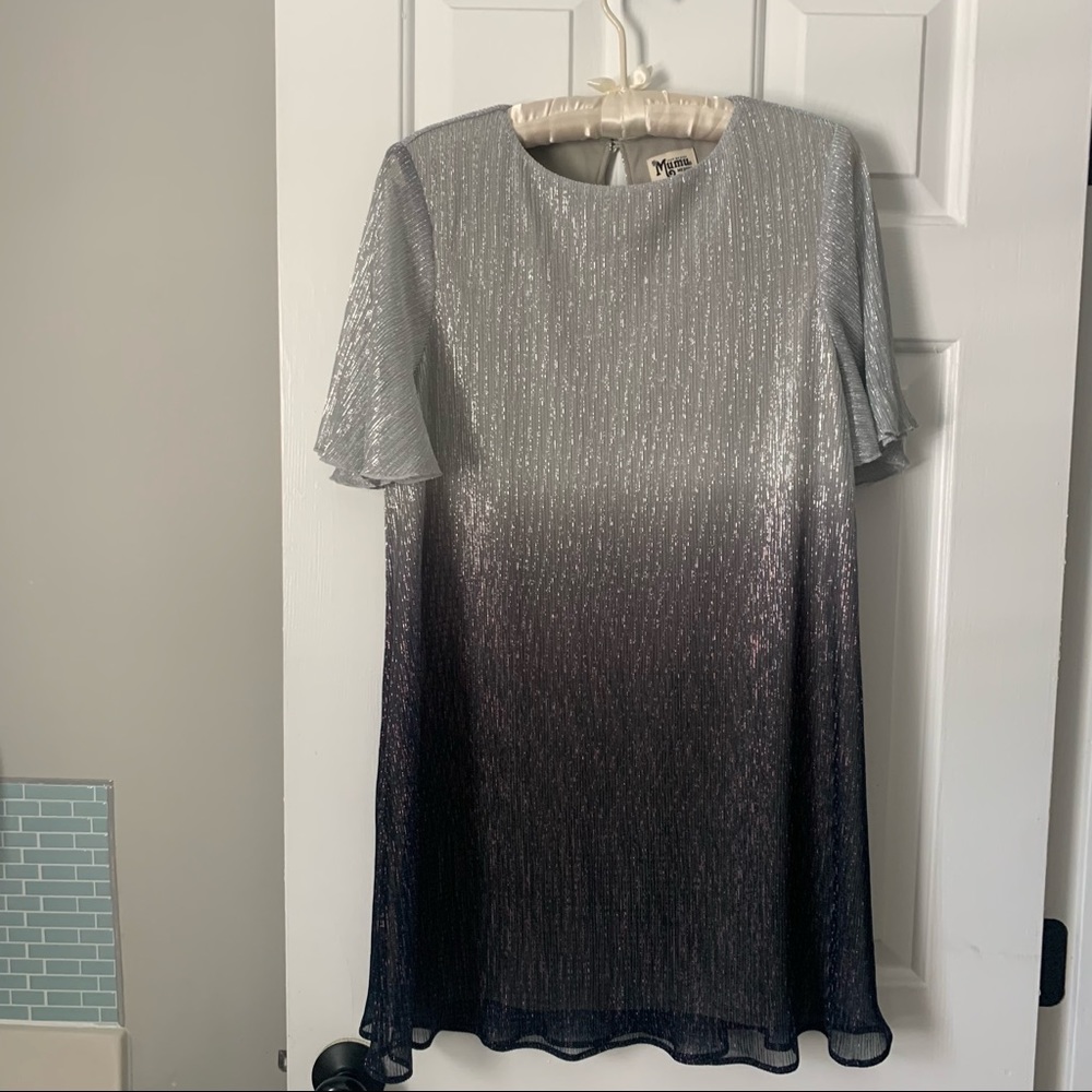 NWOT Show Me Your Mumu Jenner Ombré Shift Dress Silver and Black Size: Medium